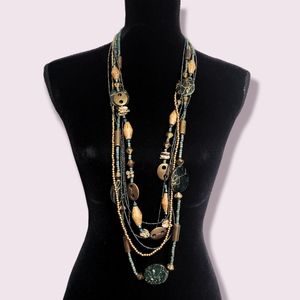 BOHO Multi String 21" Bead Statement Necklace